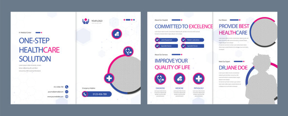 Healthcare social media post design bundle. Medical healthcare web banner template. Your health is our priority flyer design template.
