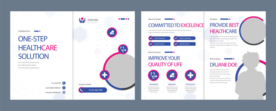 Healthcare social media post design bundle. Medical healthcare web banner template. Your health is our priority flyer design template.