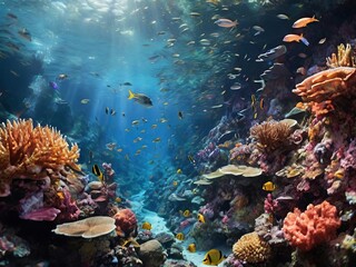 coral reef and fishes