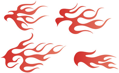 燃える炎・火の装飾素材イラストセット