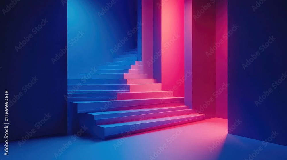 Poster ai-created digital gradient of deep blue to light cyan with glowing edges, leaving plenty of open sp