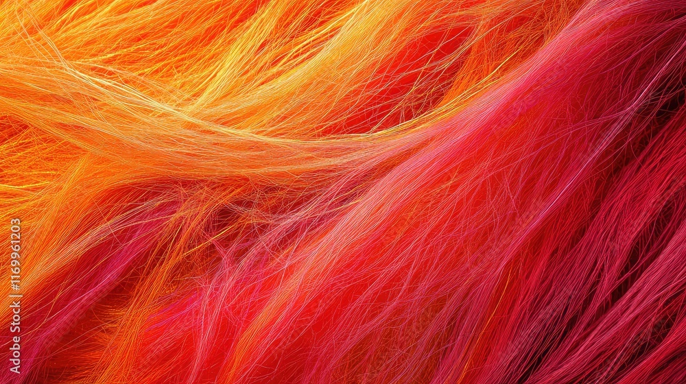 Poster ai-designed interwoven glowing threads in vibrant shades of red and orange forming abstract patterns