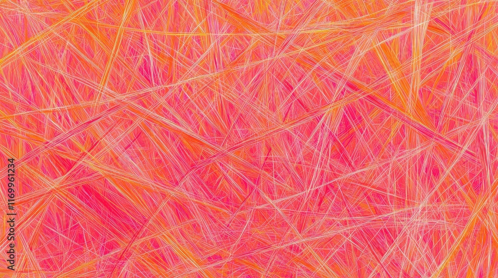 Poster ai-designed interwoven glowing threads in vibrant shades of red and orange forming abstract patterns