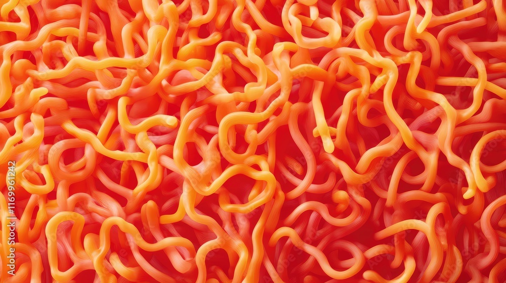 Poster ai-designed interwoven glowing threads in vibrant shades of red and orange forming abstract patterns