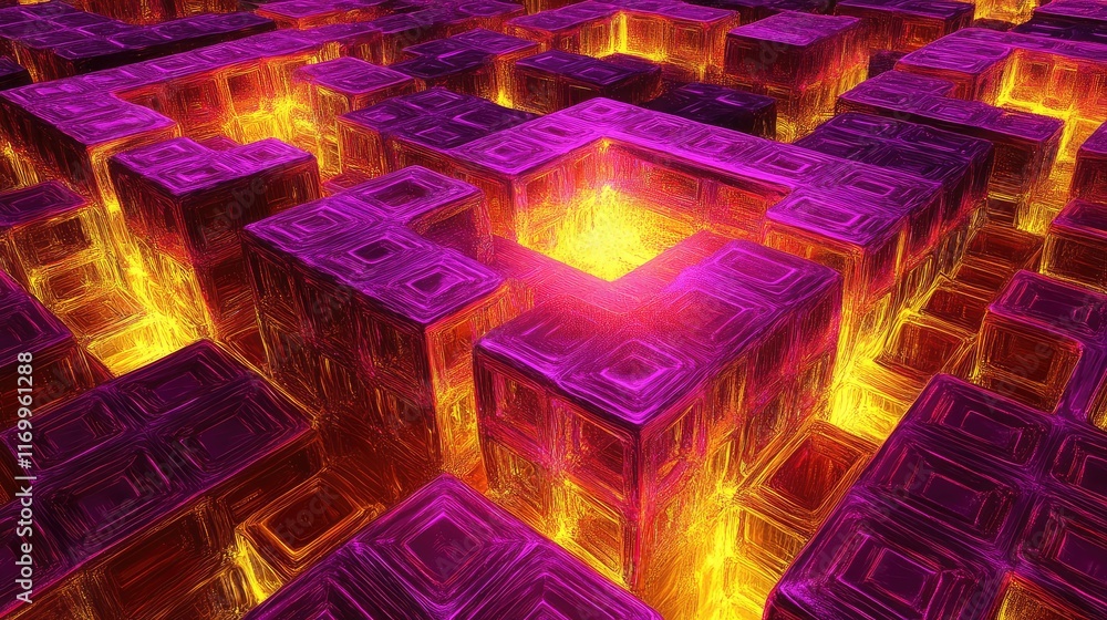 Poster ai-designed intricate d lattice structure with glowing particles, creating a tech-inspired design. n