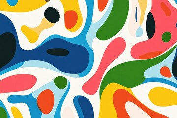 Naklejka premium Colorful abstract painting with a lot of different colors and shapes. The painting is full of energy and movement, and it seems to be a representation of the artist's emotions and feelings