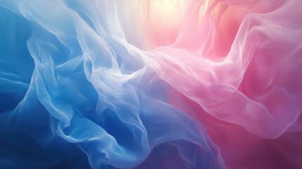 Obraz premium AI-generated abstract background featuring flowing gradient waves in vibrant shades of blue and pink, creating a futuristic and modern aesthetic. No text, no people.