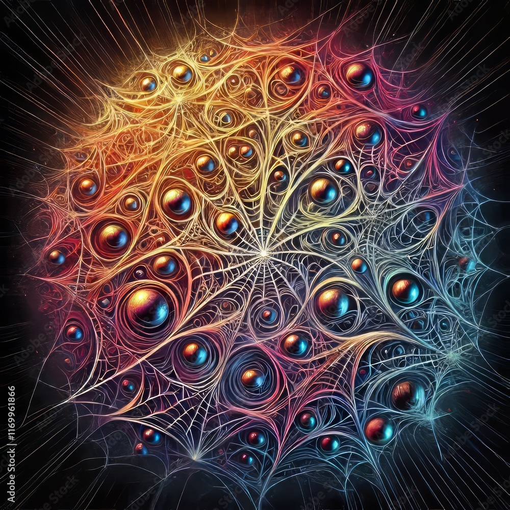 Poster confusion web a spider web with shifting moving strands that nev