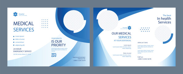 Medical Healthcare live webinar banner invitation and social media post template. coronavirus webinar invitation with clean gradient blue design.