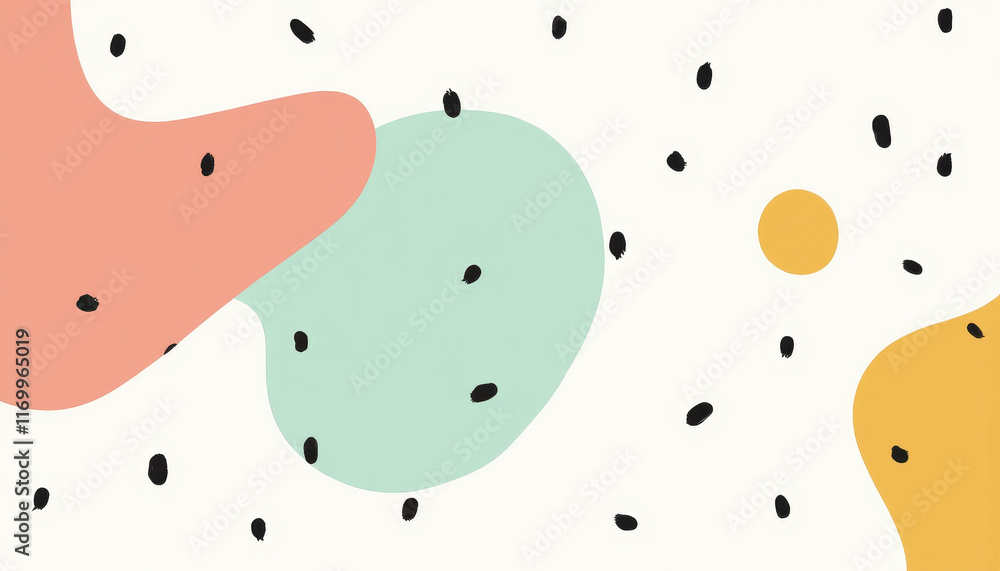 Poster abstract dotted shapes pattern background