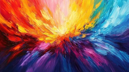 Bold, messy palette knife strokes in vibrant colors, creating an expressive artistic background. No text, no people.