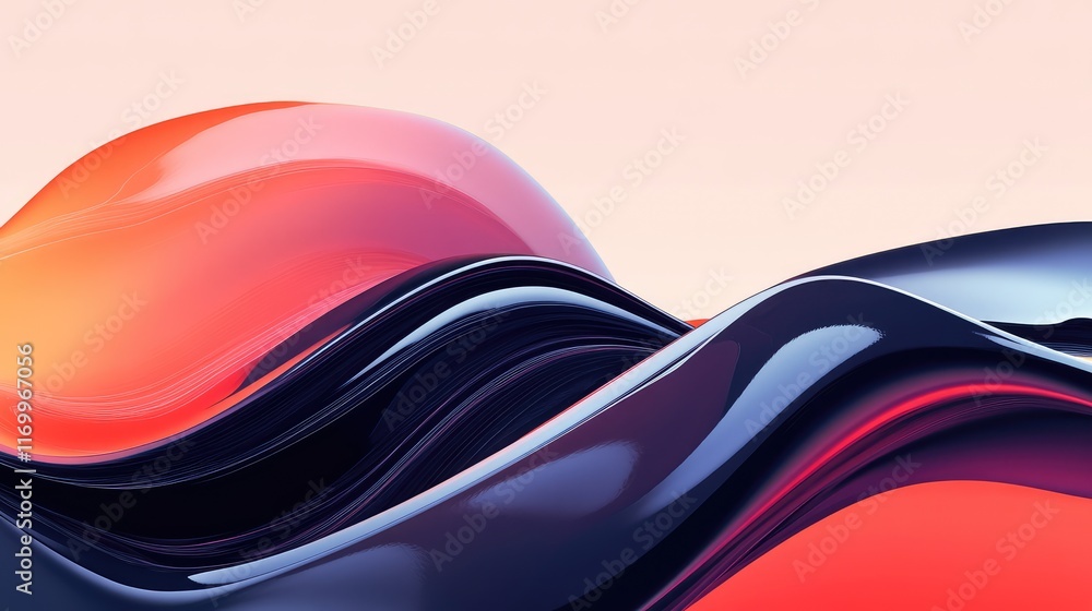 Poster dynamic abstract gradient background in bold fiery red and black with smooth transitions. no text, n