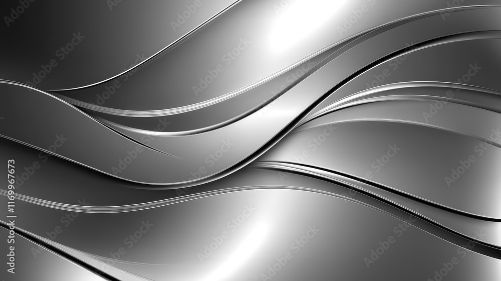 Poster futuristic background with dynamic angular lines and shapes in silver and metallic gray tones. no te
