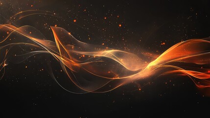 Futuristic AI-rendered background with glowing lines and abstract shapes, set against a minimalistic, dark backdrop, perfect for text.