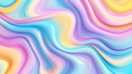 Obraz premium Gradient background in pastel rainbow hues, transitioning smoothly for a whimsical effect. No text, no people.