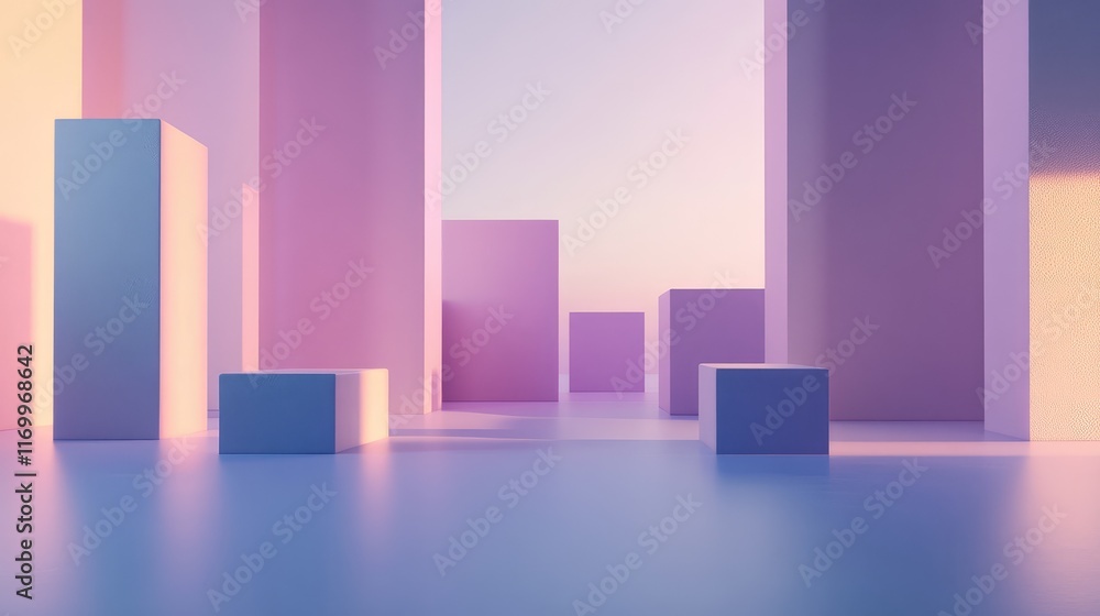 Poster gradient background transitioning from soft violet to pastel blue, for a calming effect. no text, no
