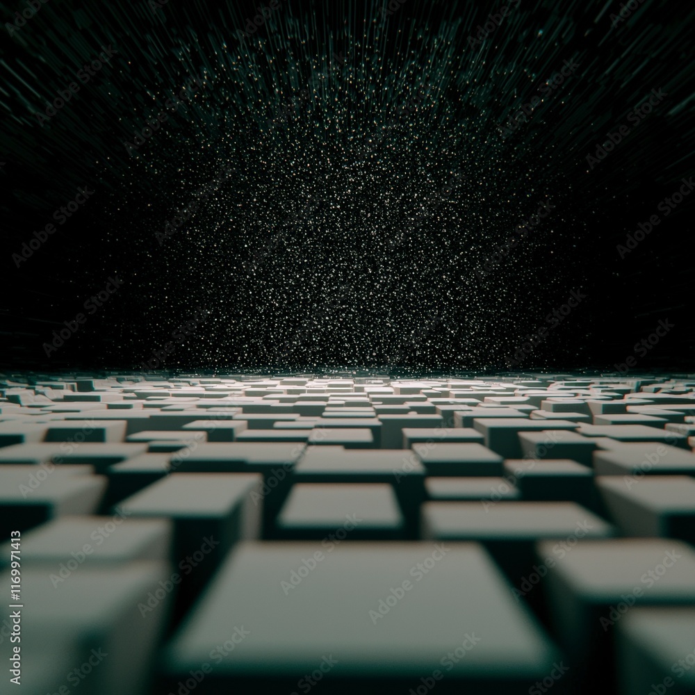 Poster futuristic 3d cubes abstract background tech sci fi minimalist design