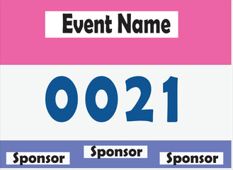 Bib number vector illustration