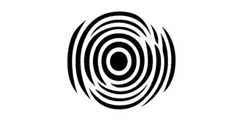 Vector line concentric circles geometric element graphic design round circular signal.