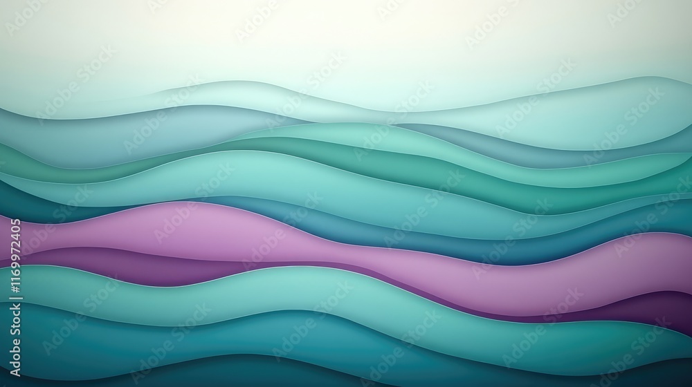 Poster subtle geometric background with soft wavy lines and a gradient of teal and lavender hues. no text, 
