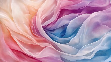 Obraz premium Swirling, layered pastel colors with a soft, cloudy texture for an ethereal artistic background. No text, no people.