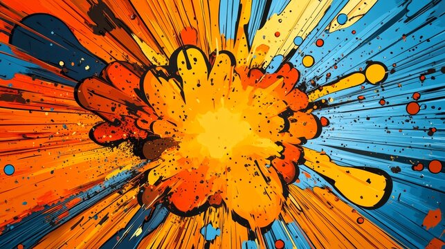 Colorful explosion of paint and dynamic motion.