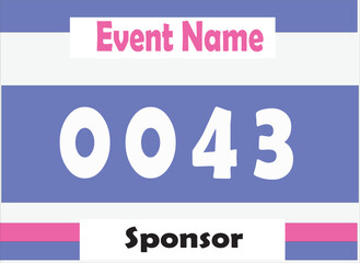 Bib number vector illustration