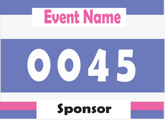 Bib number vector illustration