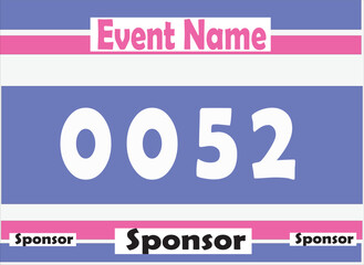 Bib number vector illustration