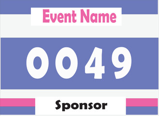 Bib number vector illustration