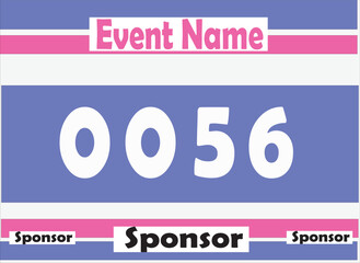 Bib number vector illustration