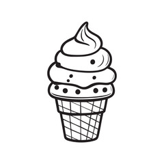 Ice Cream Cone with Dots Illustration
