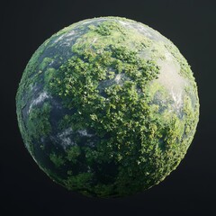 Fototapeta premium Lush green planet covered in vegetation.