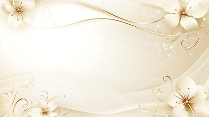 Elegant Beige Floral Design With Swirling Lines