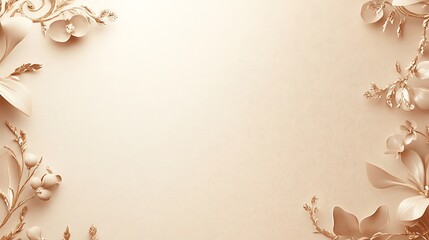 Elegant Beige Floral Frame Background Design