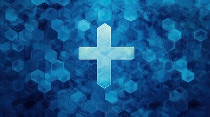 Obraz premium Glowing cross digital background, faith, technology, church, website