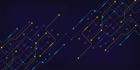 Circuit connect lines and dots. Network technology and Connection concept. Decentralized network nodes connections © jadamprostore