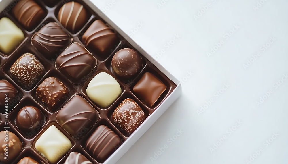 Aufkleber a box of assorted chocolates arranged neatly for enjoyment.