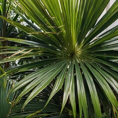Obraz premium Intricate Textures and Vibrant Green Hues of Bangalow Palm Fronds Up Close