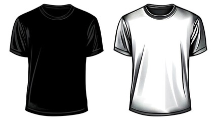 Naklejka premium A stylish man wearing a black t-shirt against a clean white background, showcasing a modern and minimalist fashion look. 