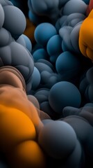 Obraz premium Abstract 3D Render Blue and Orange Sphere Background