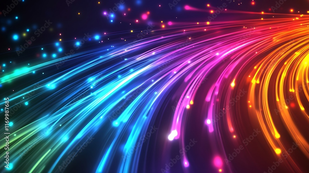 Aufkleber abstract background of internet switch network cables with fiber optical