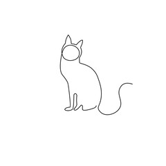 cat continuous line icon