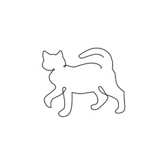 cat continuous line icon