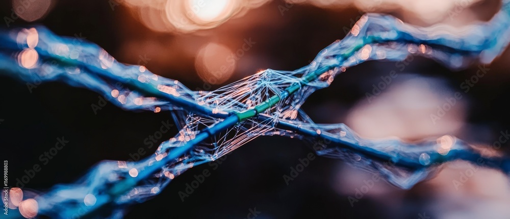 Aufkleber futuristic network mesh abstract tech background digital art