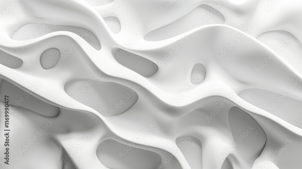 Poster this is a computer-generated image of an abstract, organically shaped pattern with a wavy surface te