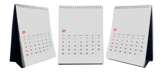 set desk spiral calendar on transparent background png