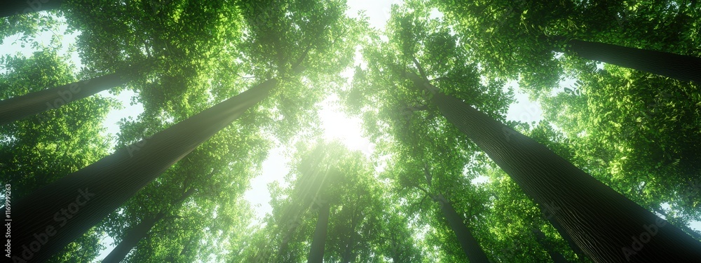 Poster forest canopy filtering and absorbing co2 from surrounding areas