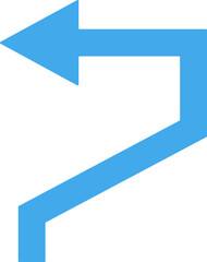 Turn Left Arrow Glyph Icon
