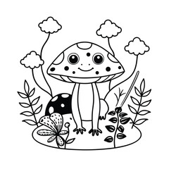 Frog and flower coloring pages for kids book